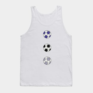 Drawing of three soccer balls in different colors Tank Top